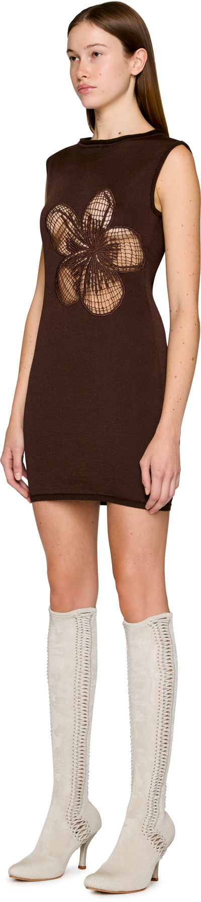 Isa Boulder Frangipani Carve Mini Dress