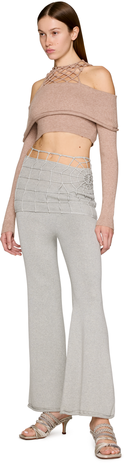 Isa Boulder Fold Over Knot Long Sleeve Top