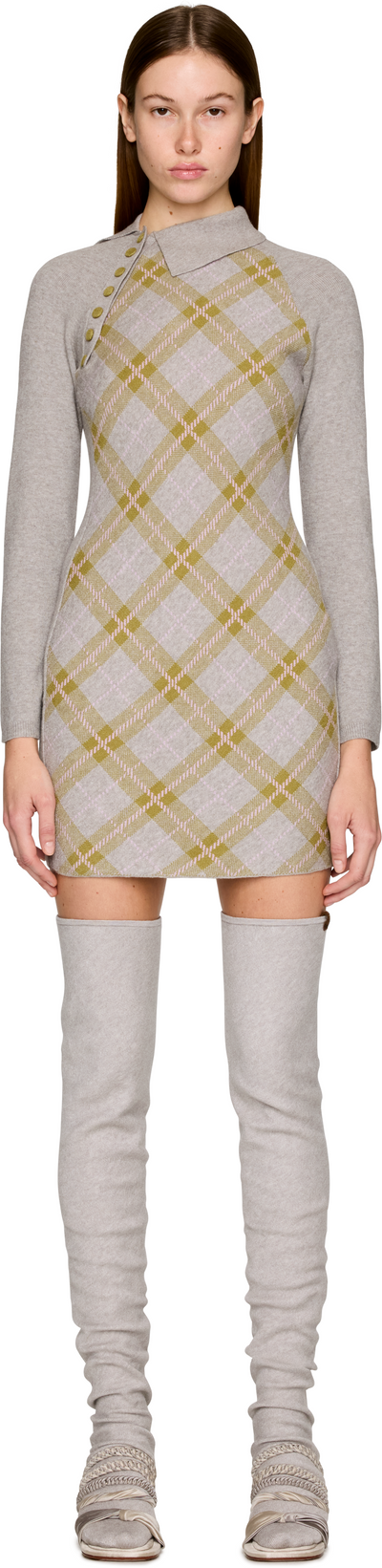 Isa Boulder Tartan Asymmetric Mini Dress