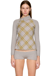 Picture of Tartan Asymmetric Long Sleeve Top