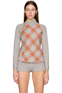 Picture of Tartan Asymmetric Long Sleeve Top