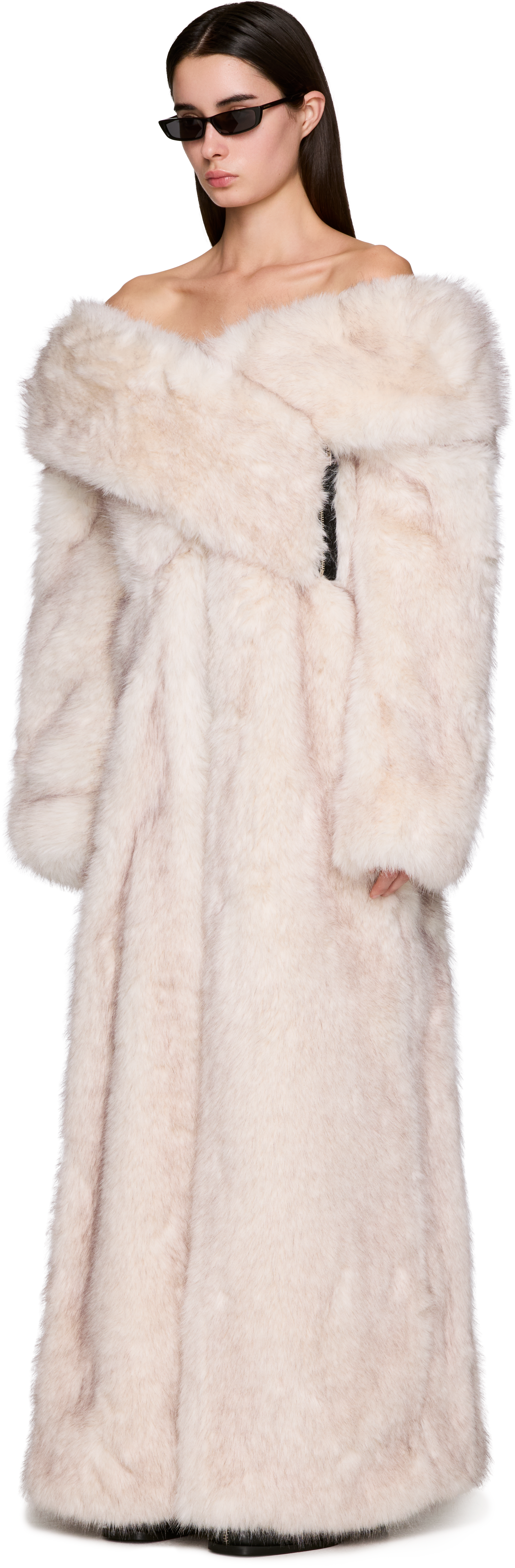 GmbH Demi-Couture Oren Off Shoulder Faux-Fur Jacket