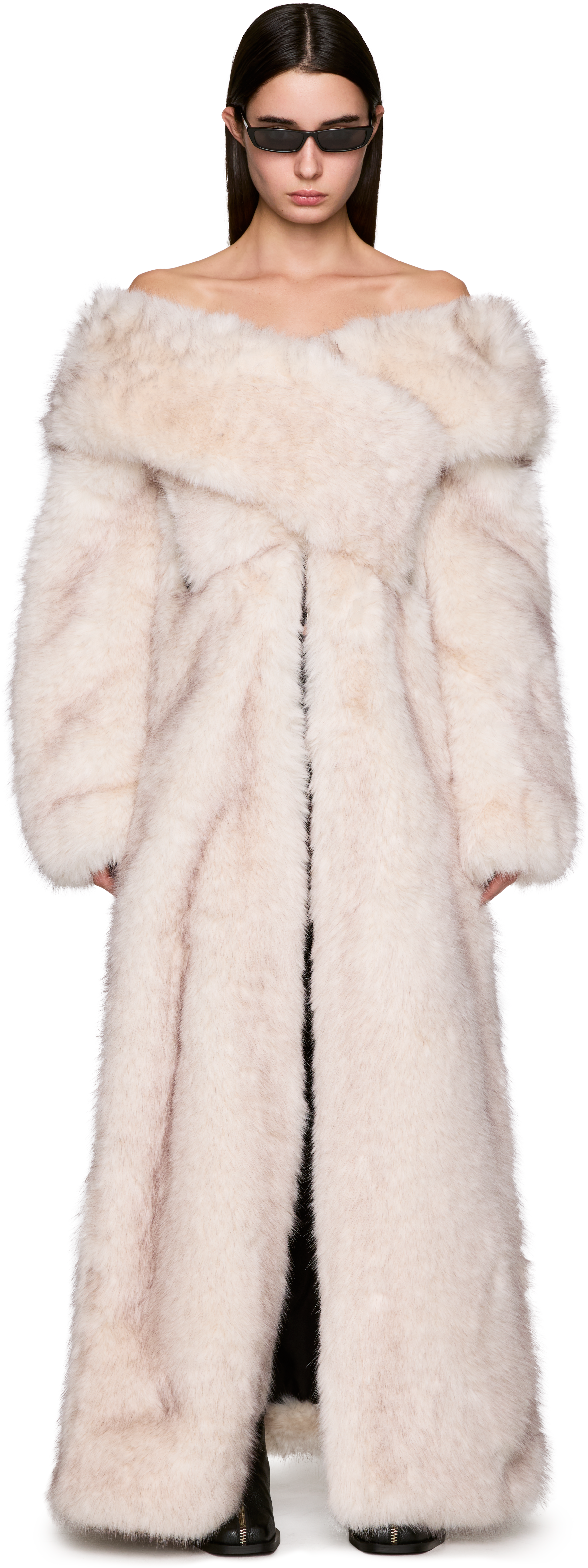 GmbH Demi-Couture Oren Off Shoulder Faux-Fur Jacket