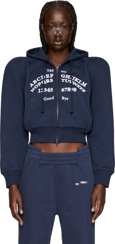 VETEMENTS Alphabet Round Shoulder Zip-Up Hoodie
