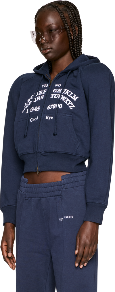 VETEMENTS Alphabet Round Shoulder Zip-Up Hoodie