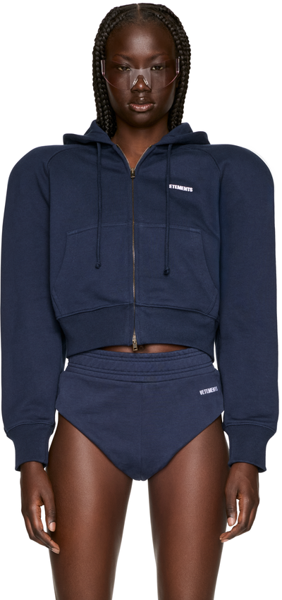 VETEMENTS Round Shoulder Zip-Up Hoodie