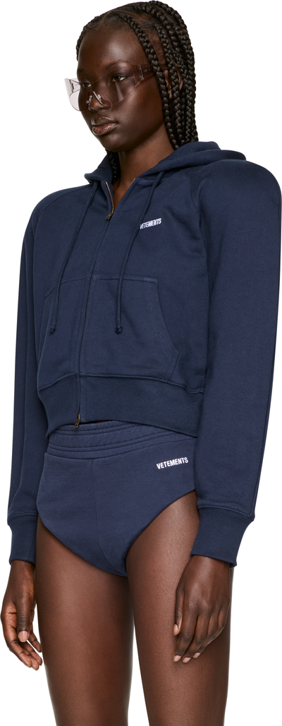 VETEMENTS Round Shoulder Zip-Up Hoodie