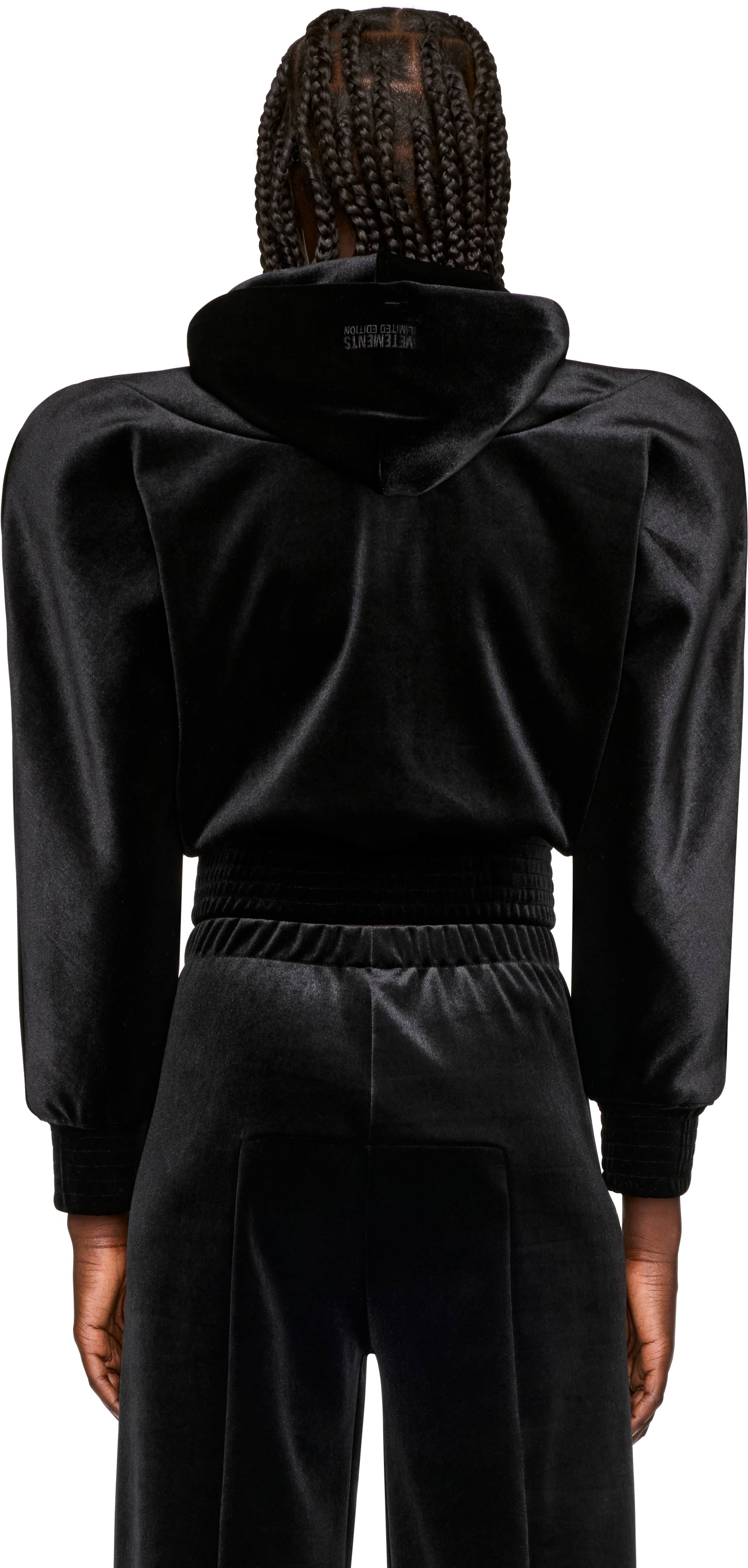 VETEMENTS Velvet Rounded Shoulder Zip-Up Hoodie
