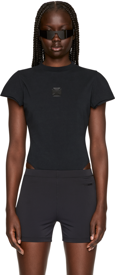 VETEMENTS Leather Cross T-Shirt Bodysuit