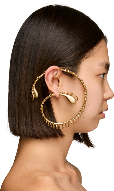 Hugo Kreit Fringe Pistil Mega Hoop Earring