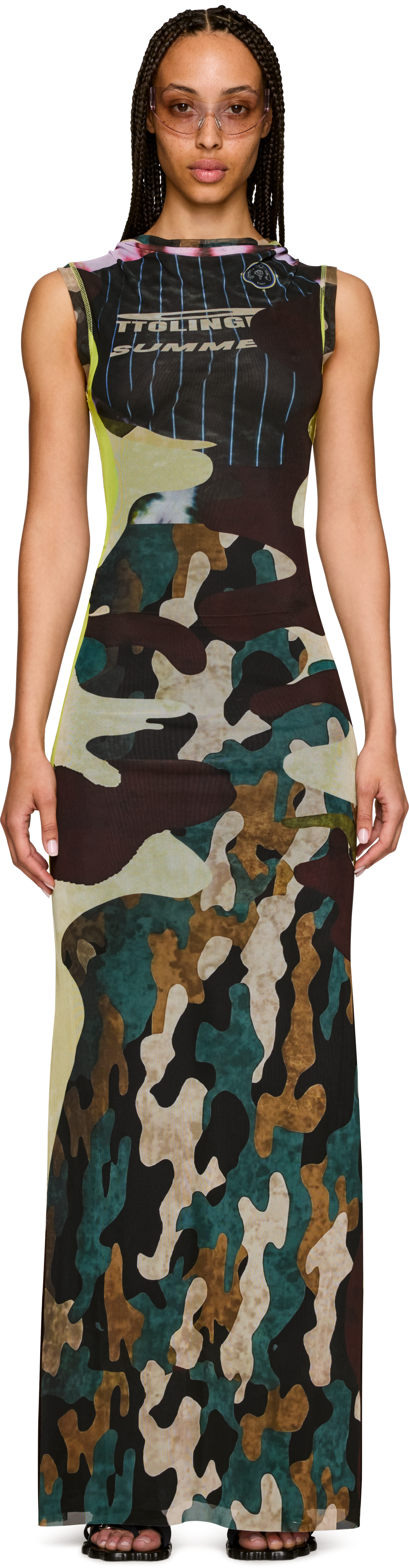 Ottolinger Camo Mesh Maxi Dress