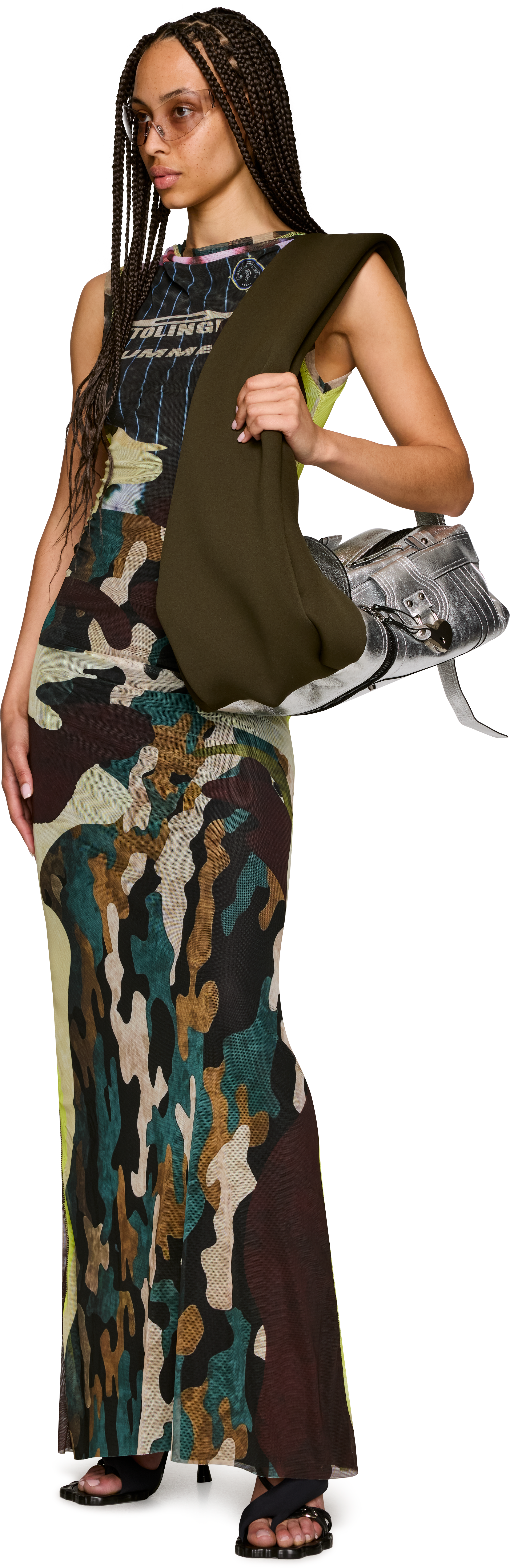 Ottolinger Camo Mesh Maxi Dress