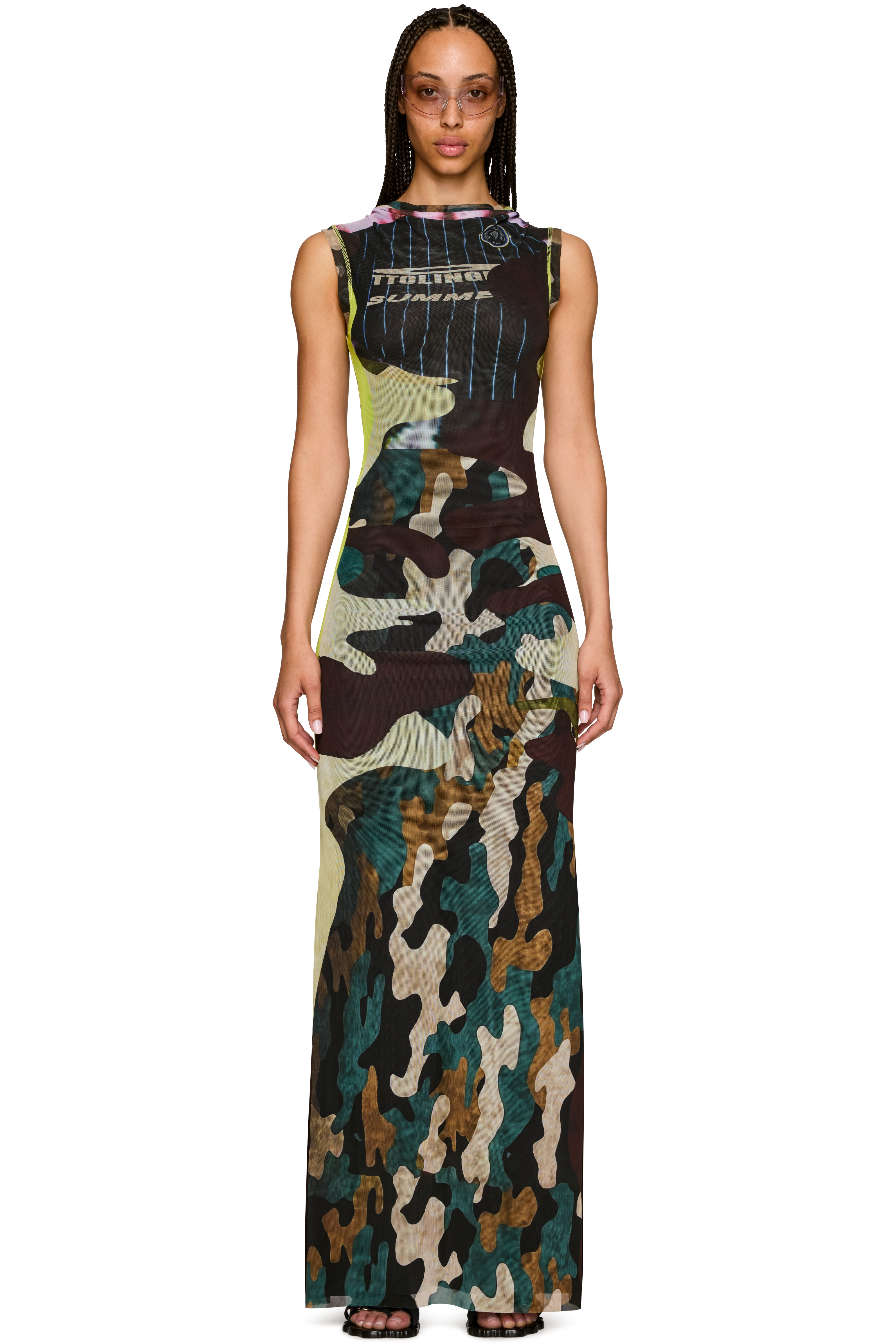 Picture of Camo Mesh Maxi Dress