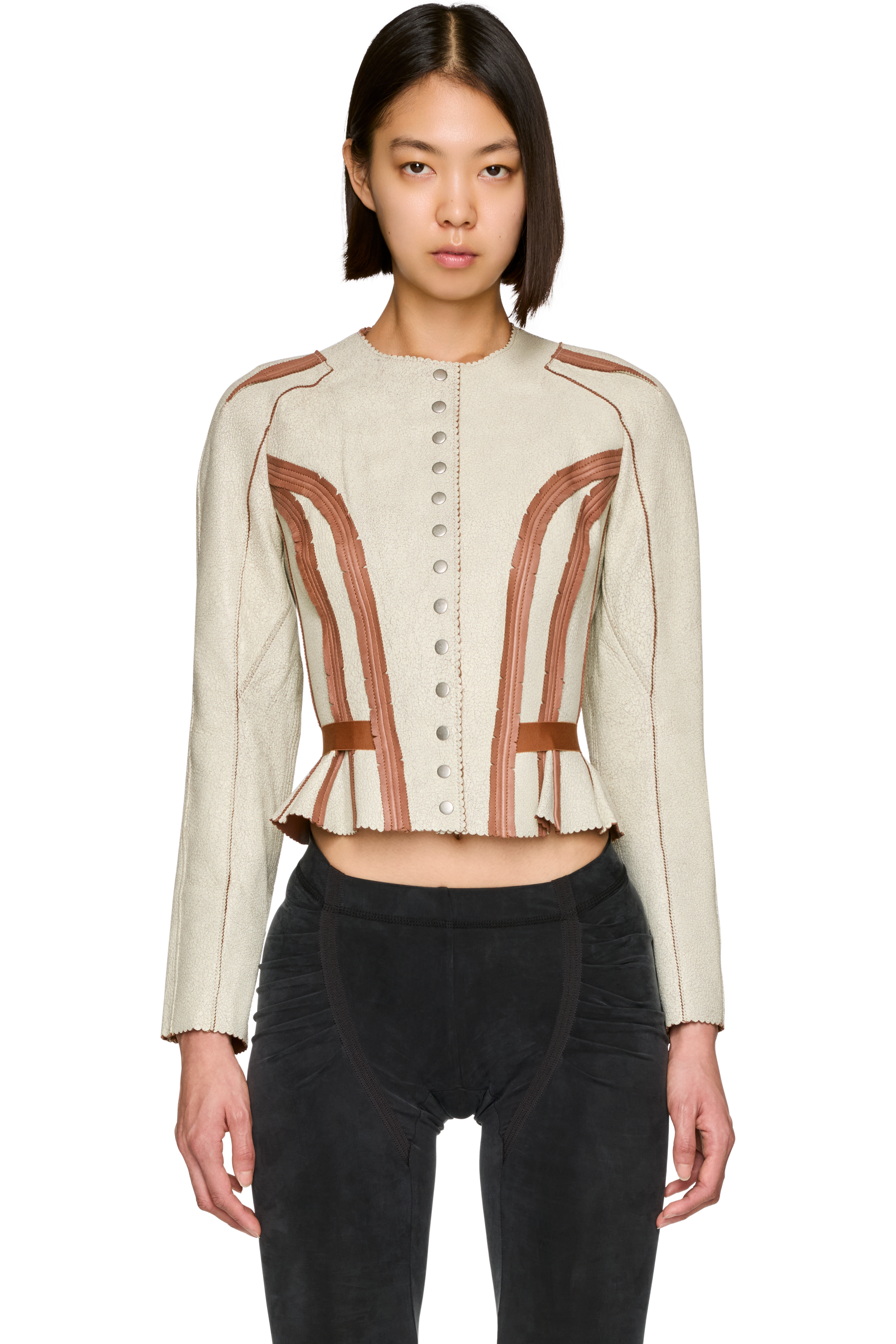 Picture of Scallop Leather Jacket