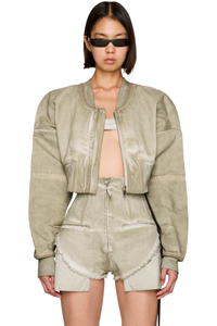 Picture of DRKSHDW Temple Flight Cropped Denim Bomber Jacket