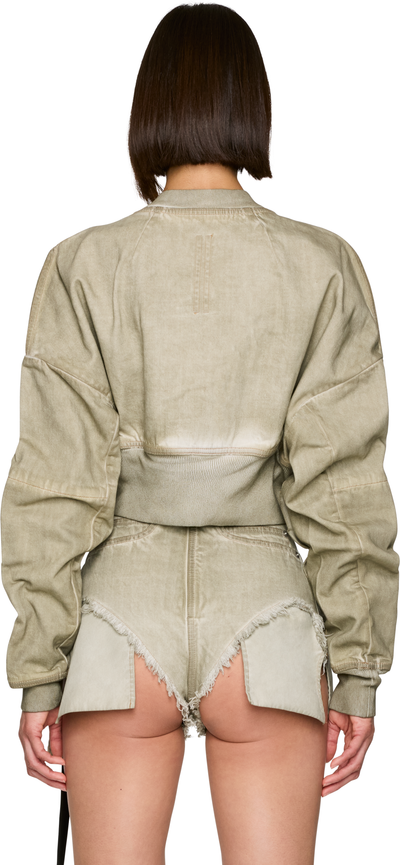 Rick Owens DRKSHDW Temple Flight Cropped Denim Bomber Jacket