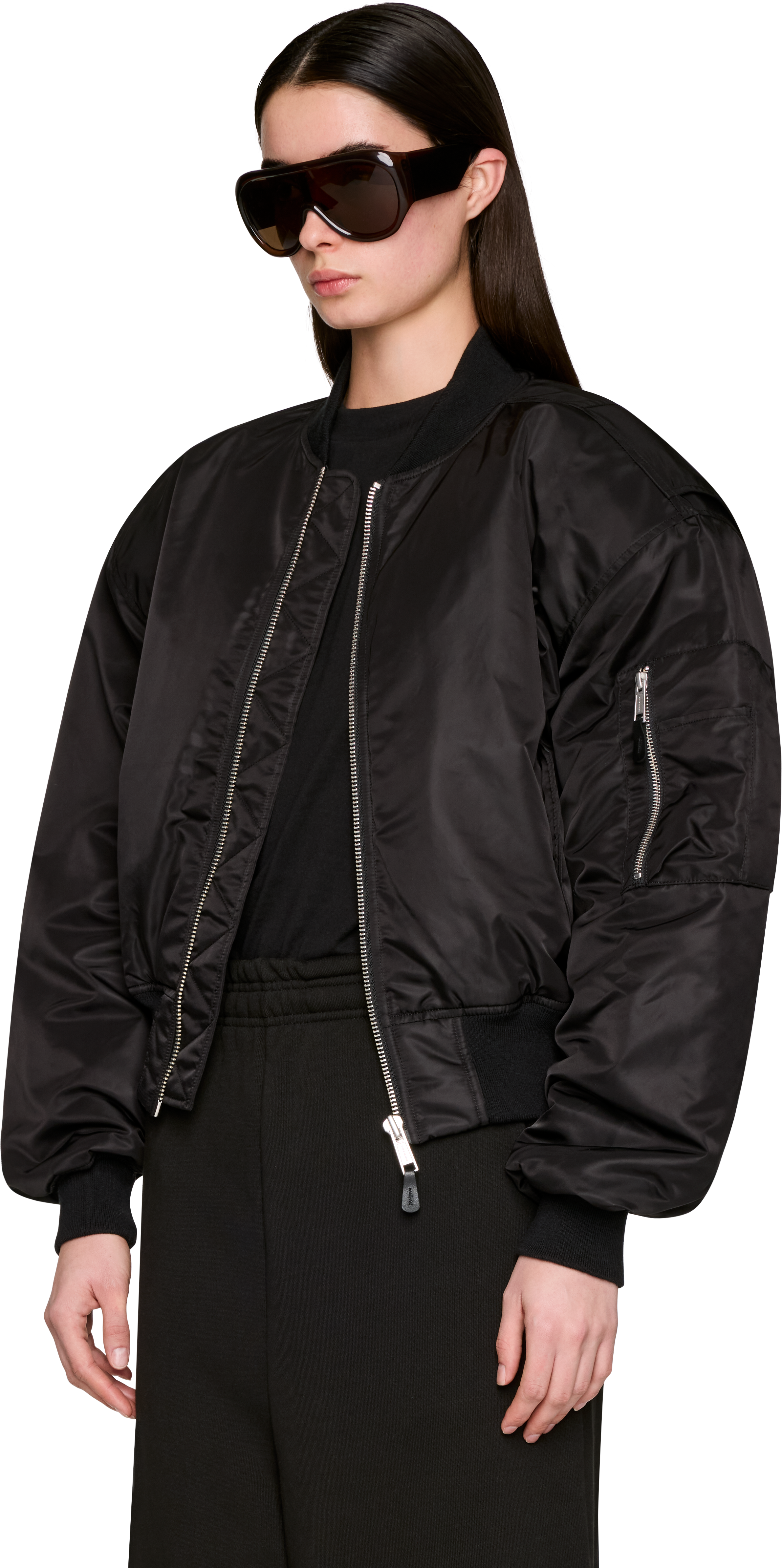 Entire Studios Cropped Broad Bomber Jacket