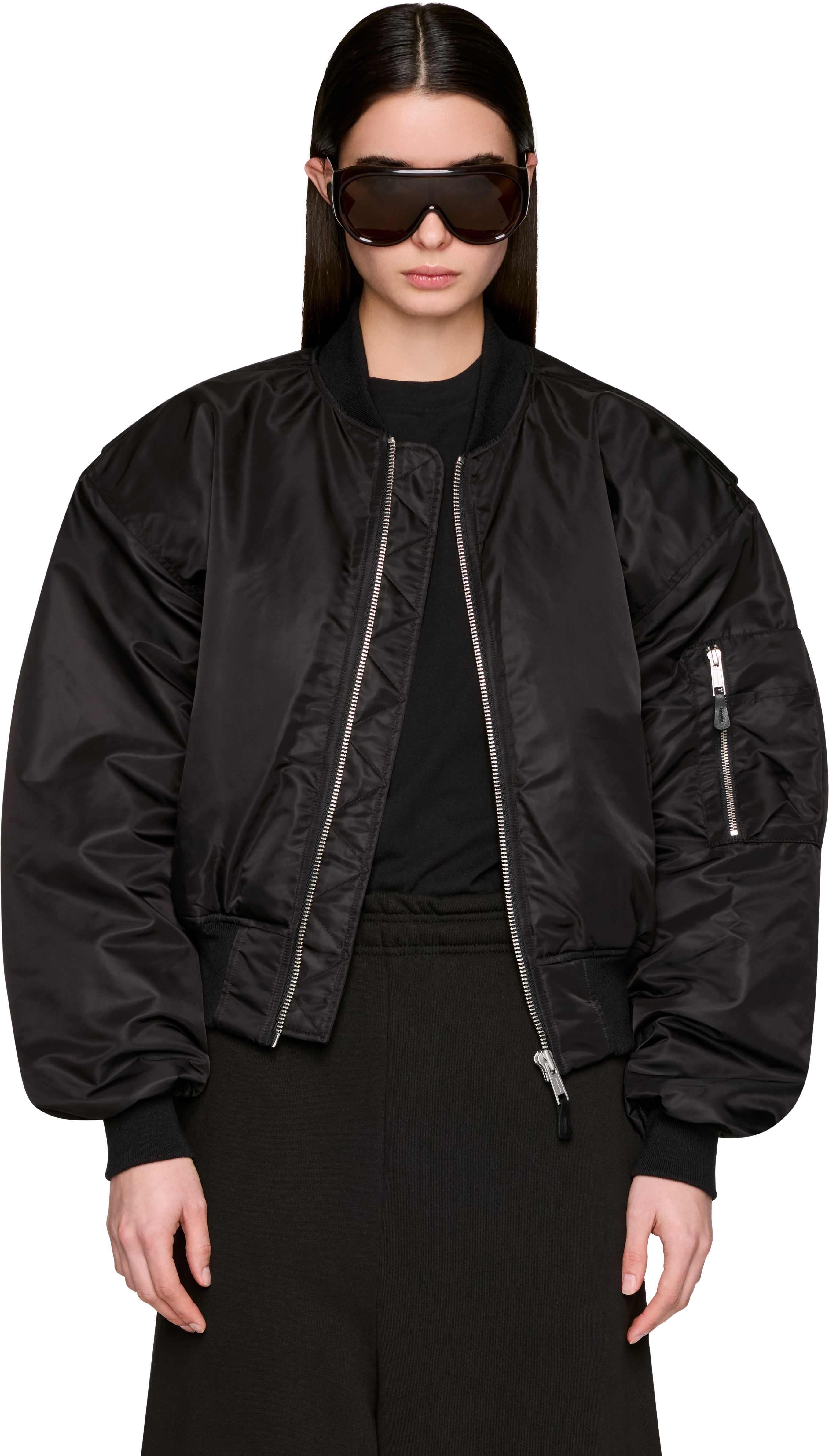 Entire Studios Cropped Broad Bomber Jacket