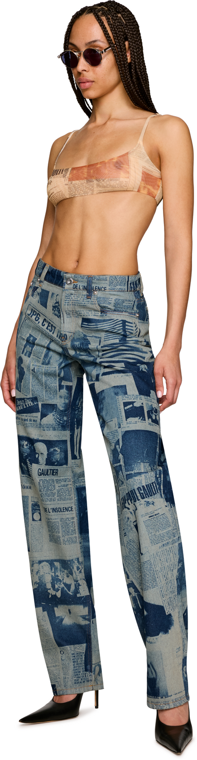 Jean Paul Gaultier Newspaper Print Jeans