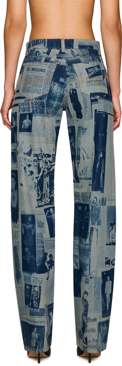 Jean Paul Gaultier Newspaper Print Jeans