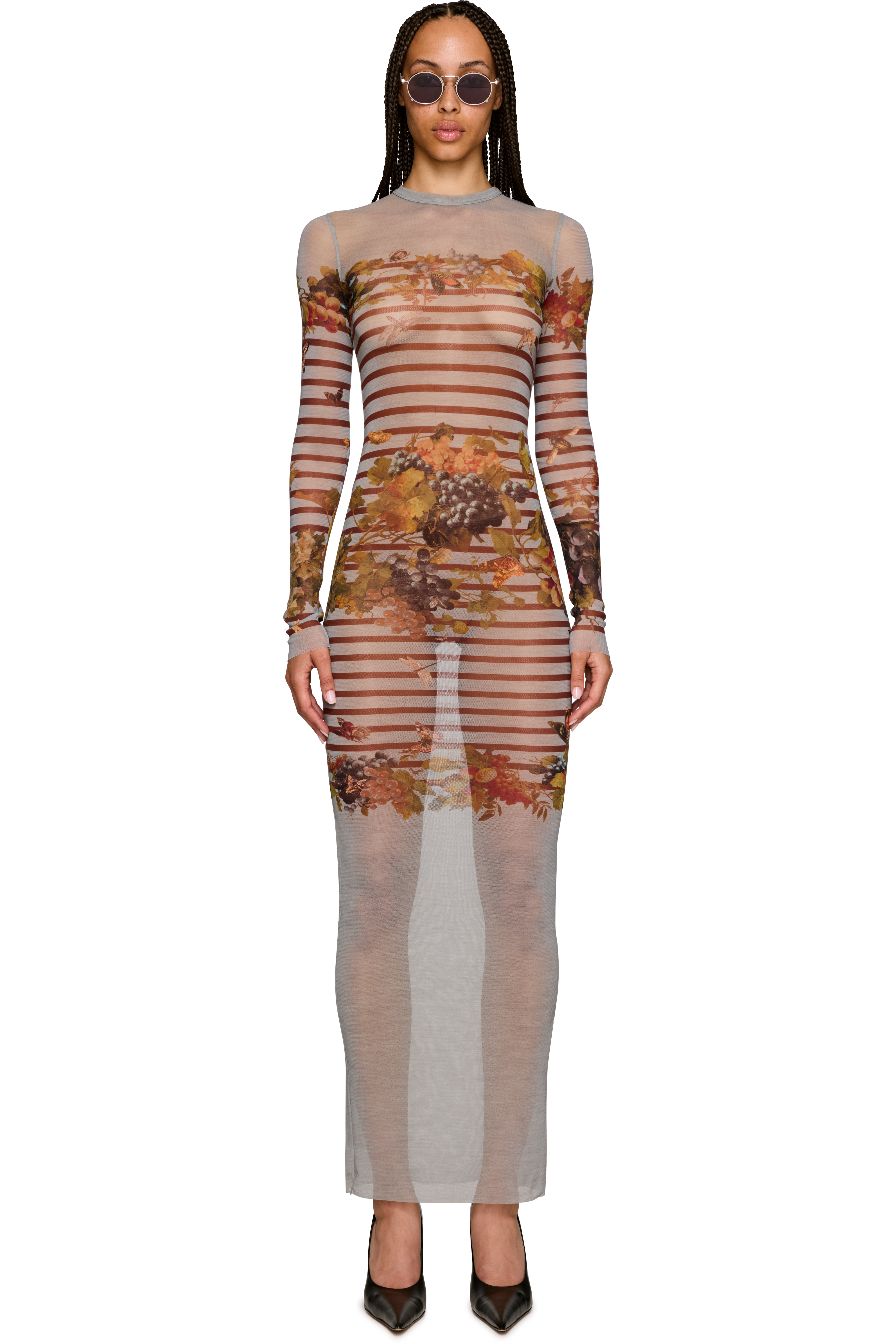 Picture of Marinière Grape Printed Mesh Maxi Dress