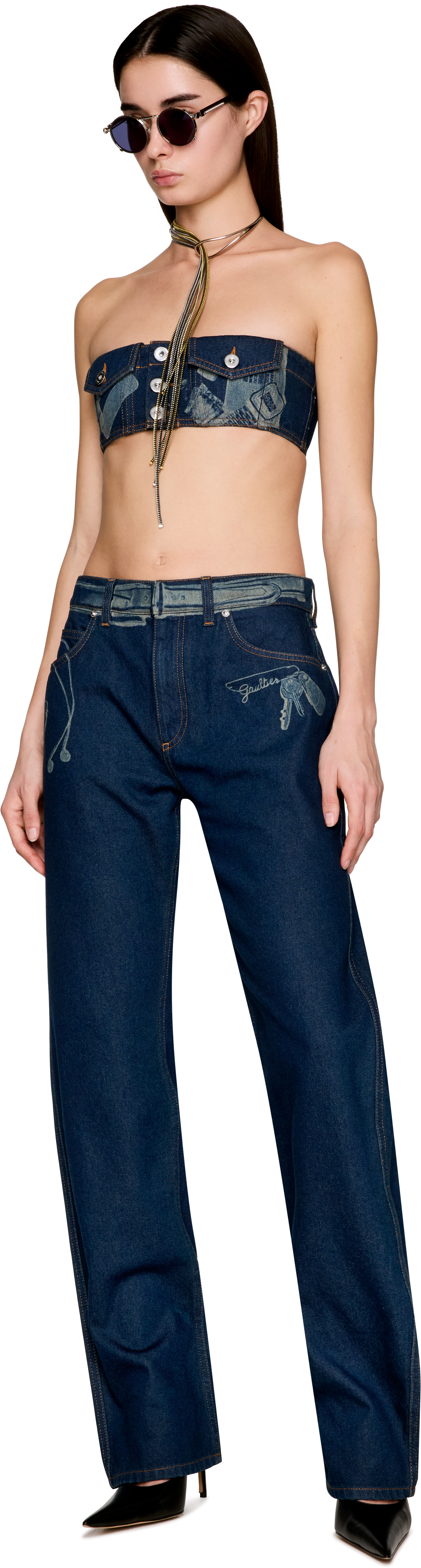 Jean Paul Gaultier Denim Trompe L’Œil Bra