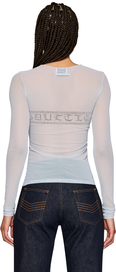 Jean Paul Gaultier 'Gaultier' Flocked Mesh Long Sleeve Top