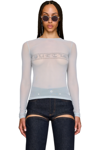 Picture of 'Gaultier' Flocked Mesh Long Sleeve Top