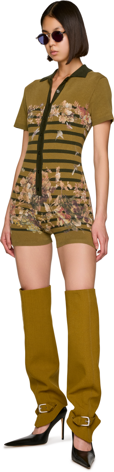 Jean Paul Gaultier Mariniere Grape' Piqué Polo Romper