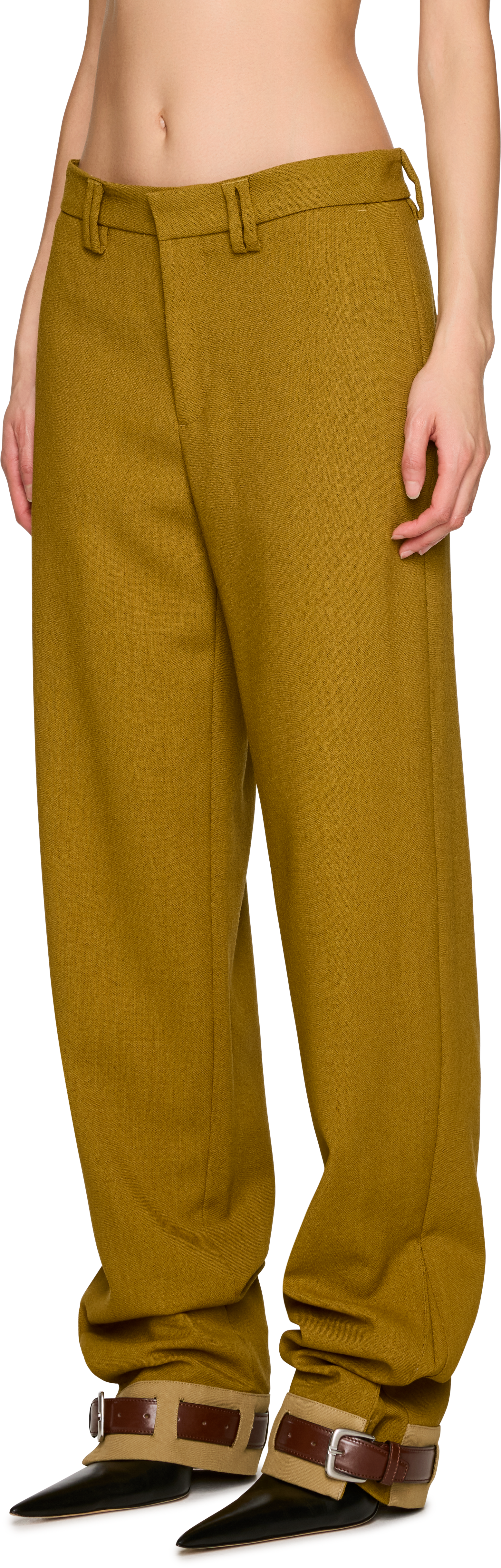 Jean Paul Gaultier Military Belt Hem Trousers