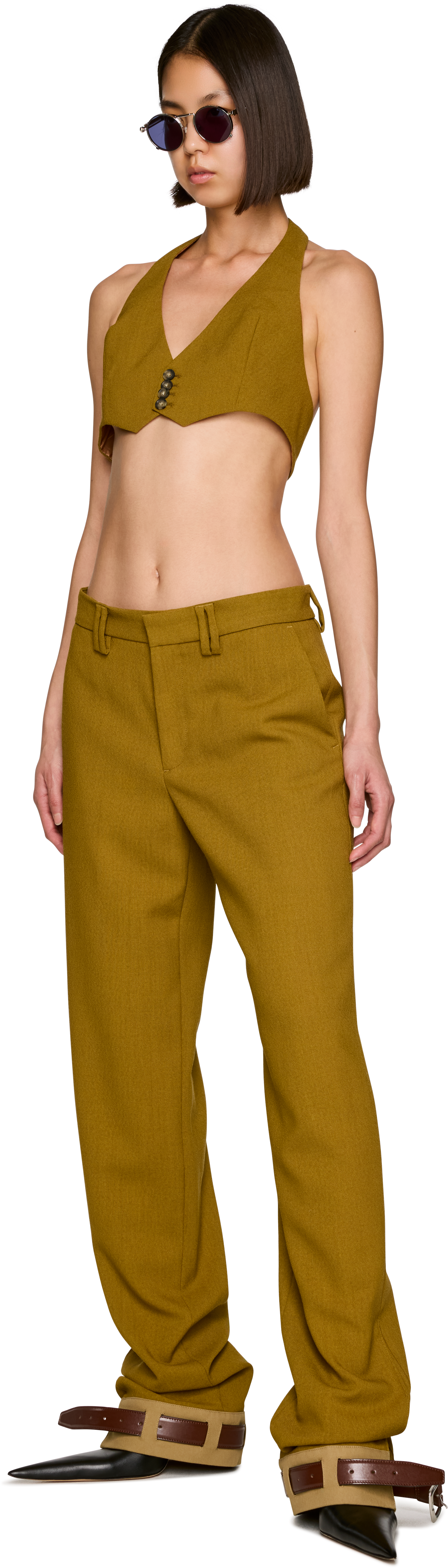 Jean Paul Gaultier Military Belt Hem Trousers