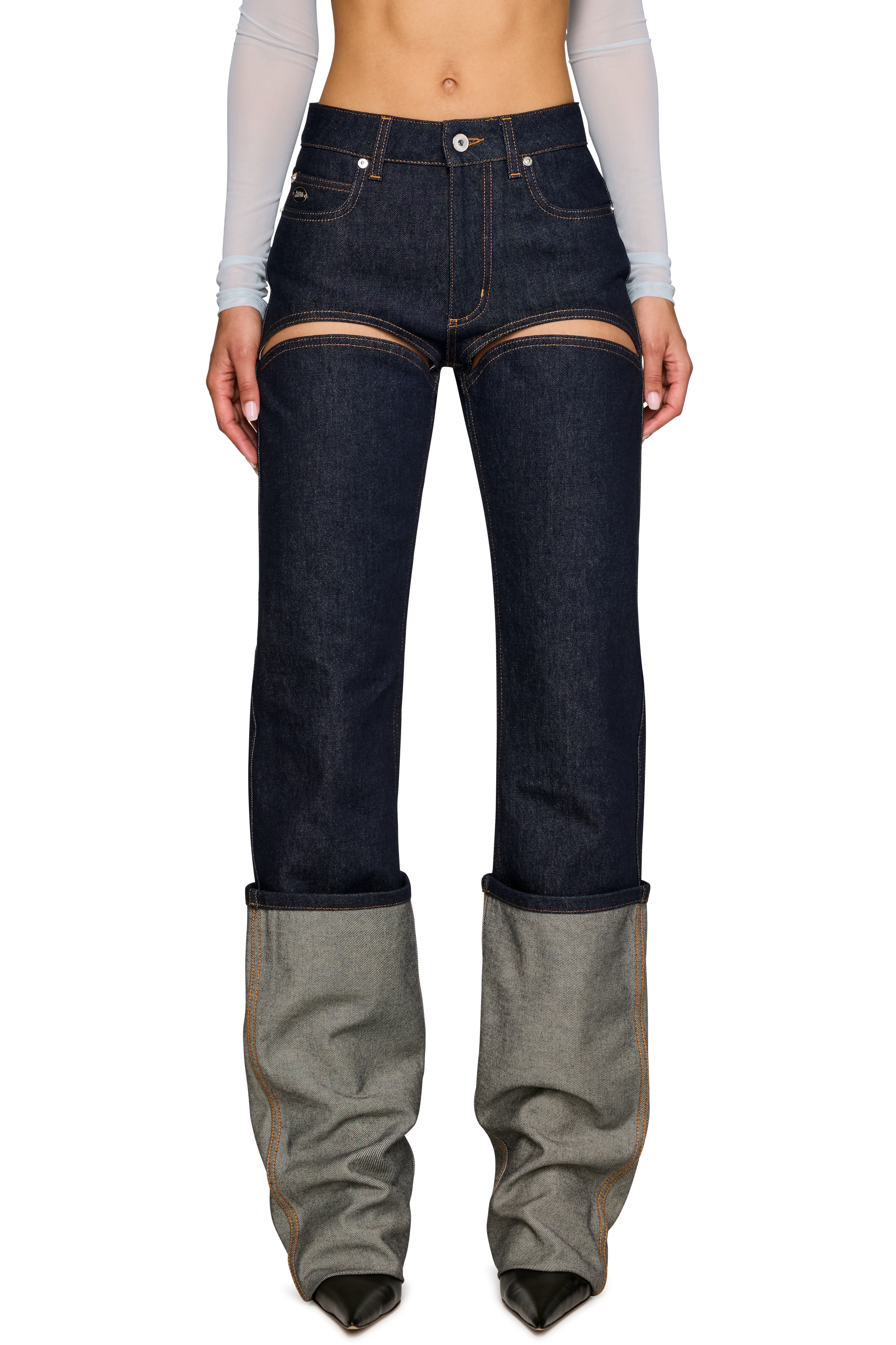 Picture of Cutout Cuffed Jeans