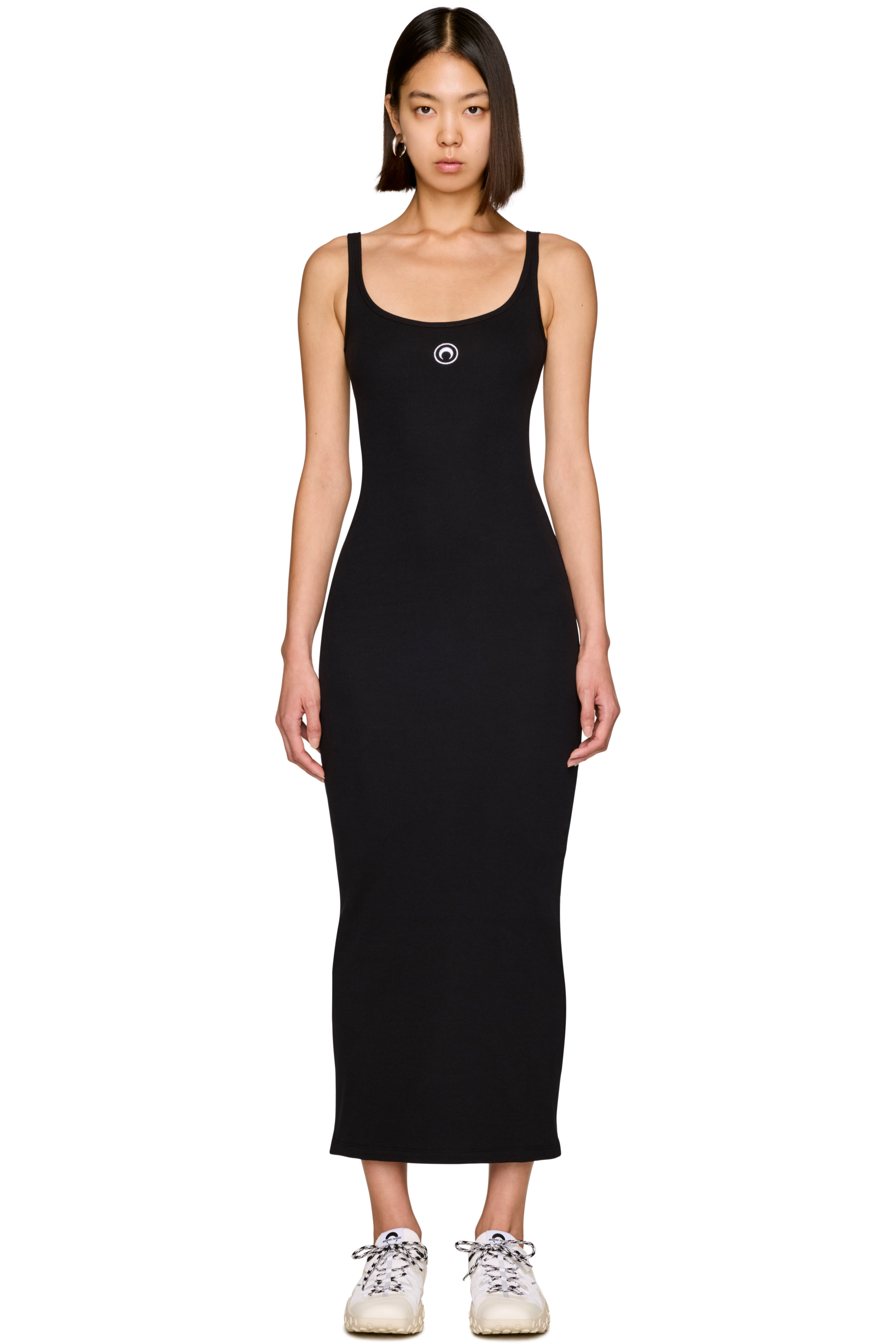 Picture of Moon Logo Ribbed Jersey Maxi Dress