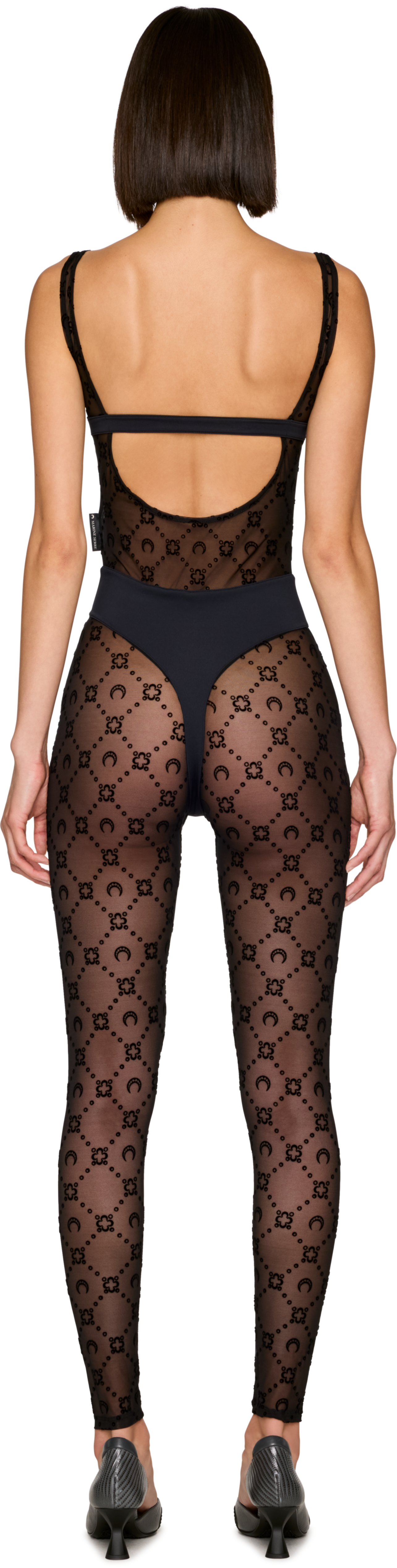 Marine Serre Moonogram Mesh Flock Catsuit