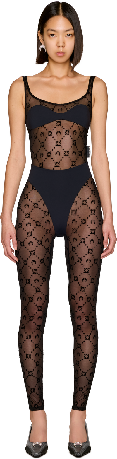 Marine Serre Moonogram Mesh Flock Catsuit