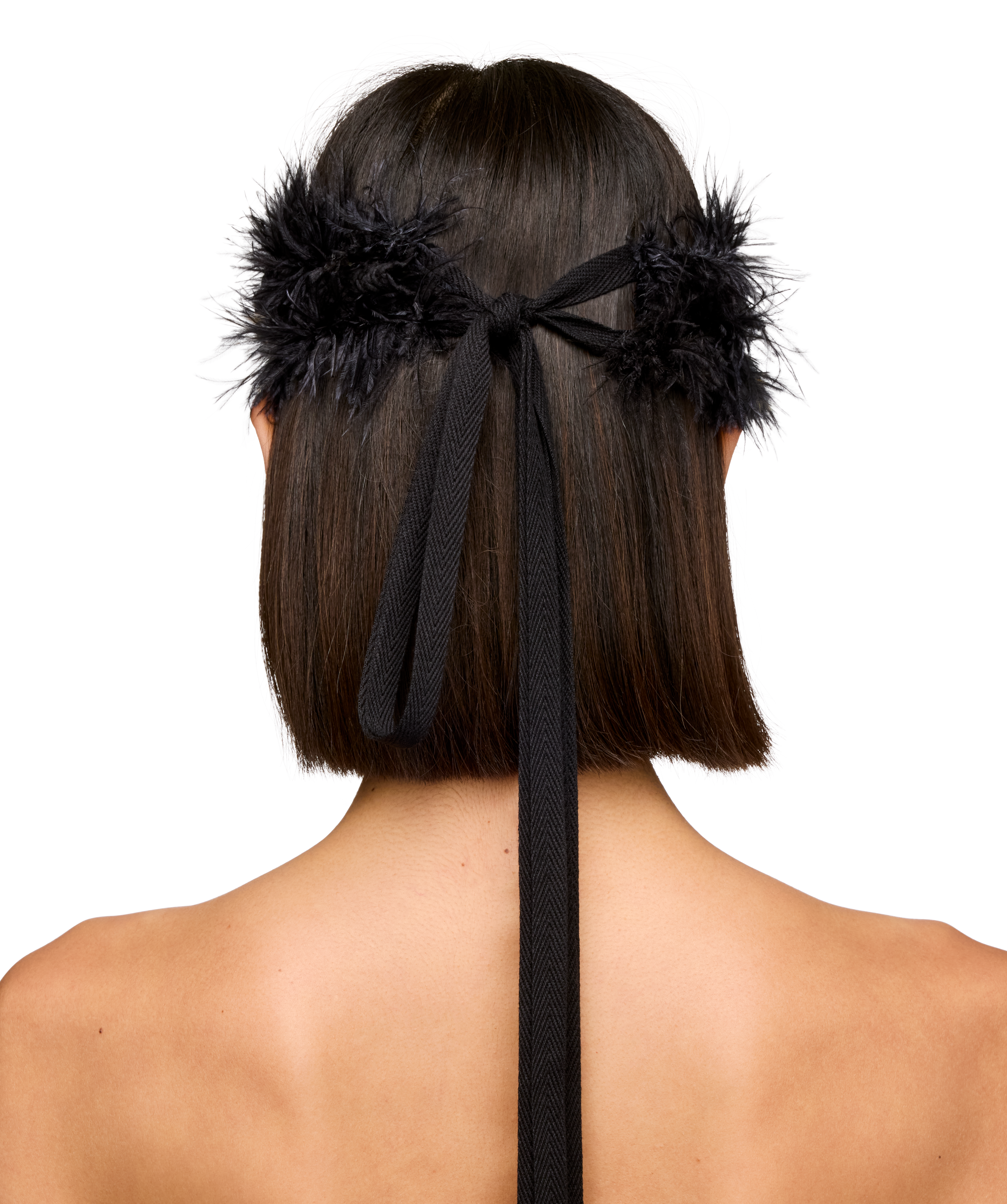 Ann Demeulemeester Feathered Knit Crochet Roses Headband