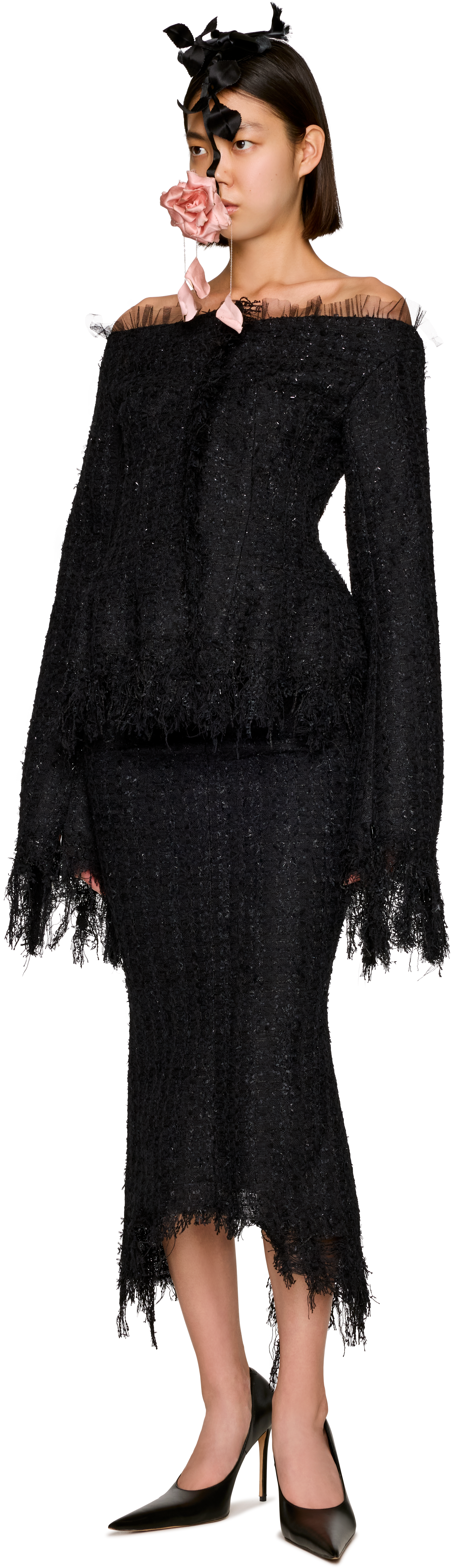 Matières Fécales Vendome Tweed Midi Skirt