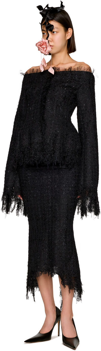 Matières Fécales Vendome Tweed Midi Skirt