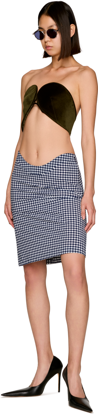 Jean Paul Gaultier Curved Waistband Midi Skirt