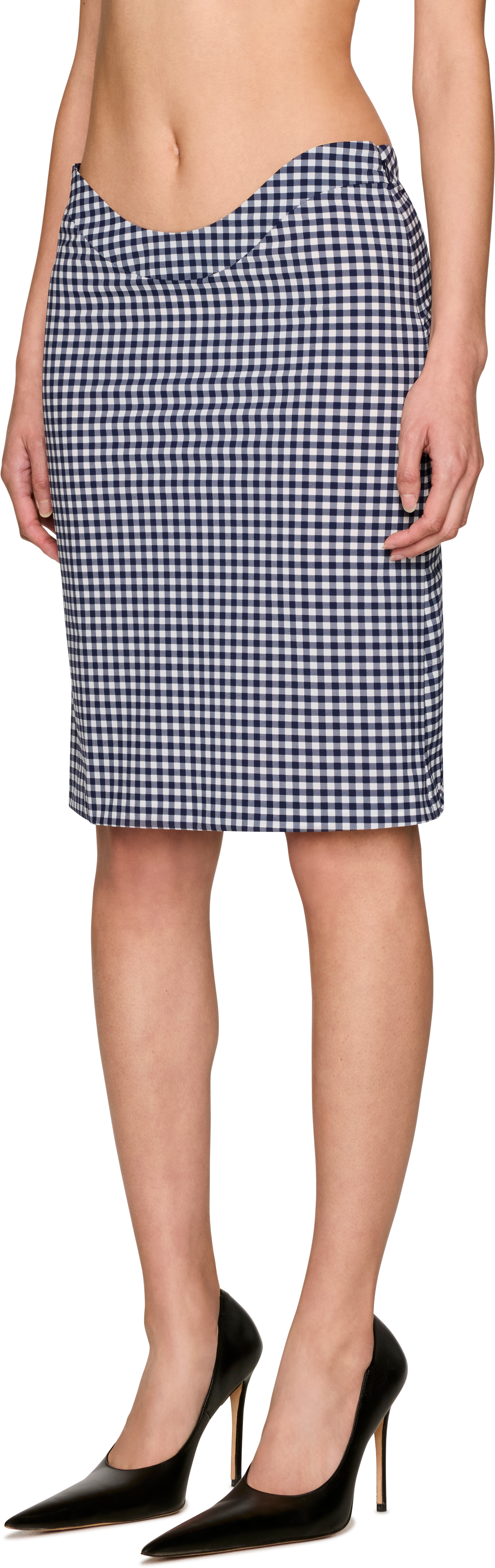 Jean Paul Gaultier Curved Waistband Midi Skirt