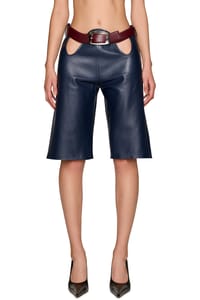 Picture of Cut-Out Bermuda Leather Shorts