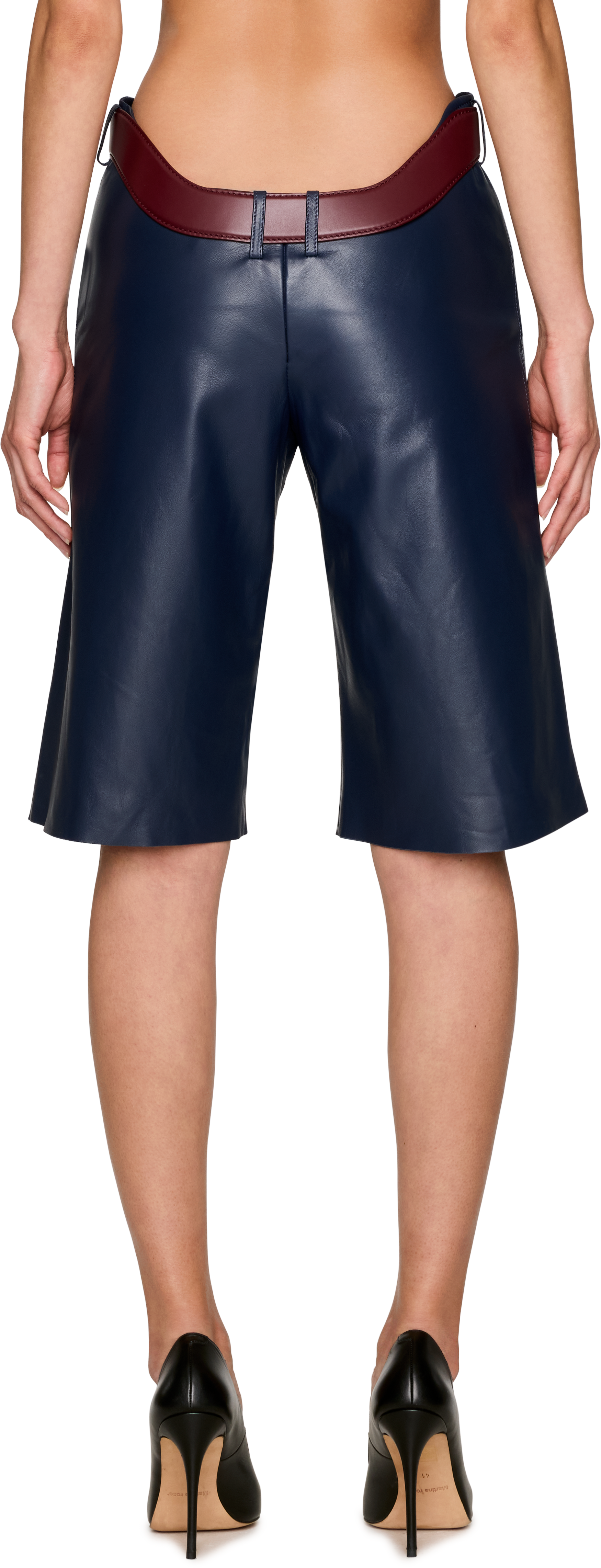 Jean Paul Gaultier Cut-Out Bermuda Leather Shorts