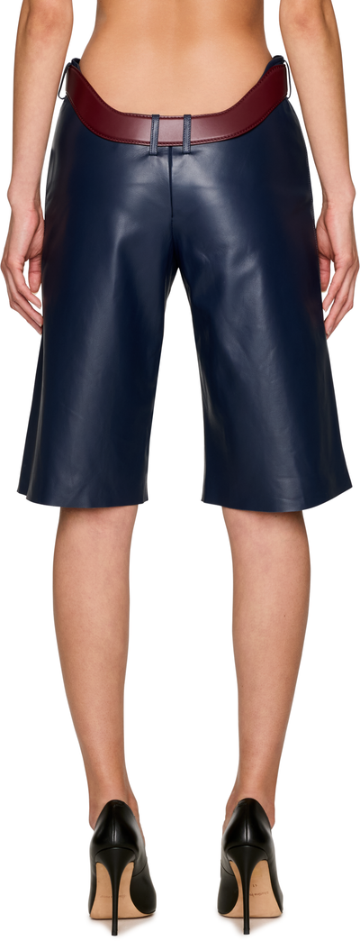Jean Paul Gaultier Cut-Out Bermuda Leather Shorts
