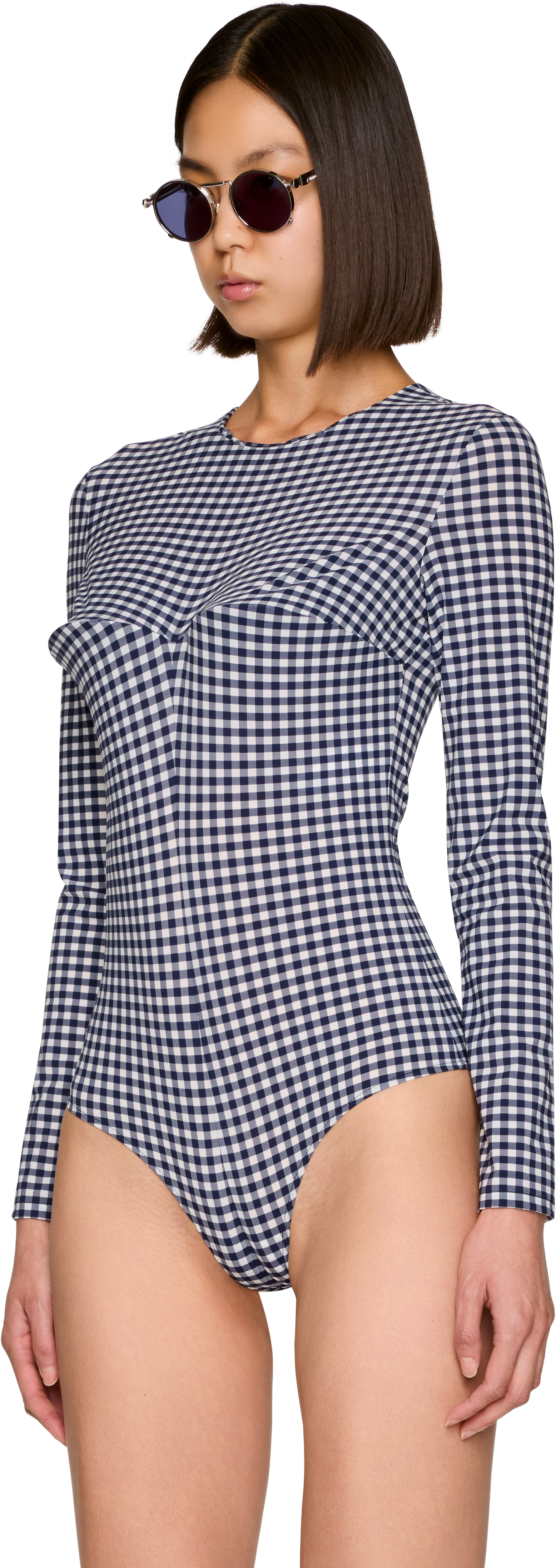 Jean Paul Gaultier Vichy Gingham Structured Bodysuit