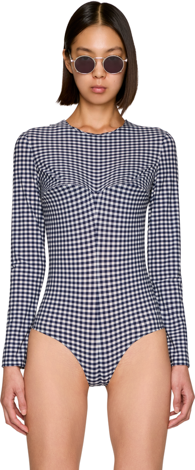 Jean Paul Gaultier Vichy Gingham Structured Bodysuit