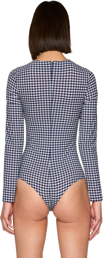 Jean Paul Gaultier Vichy Gingham Structured Bodysuit