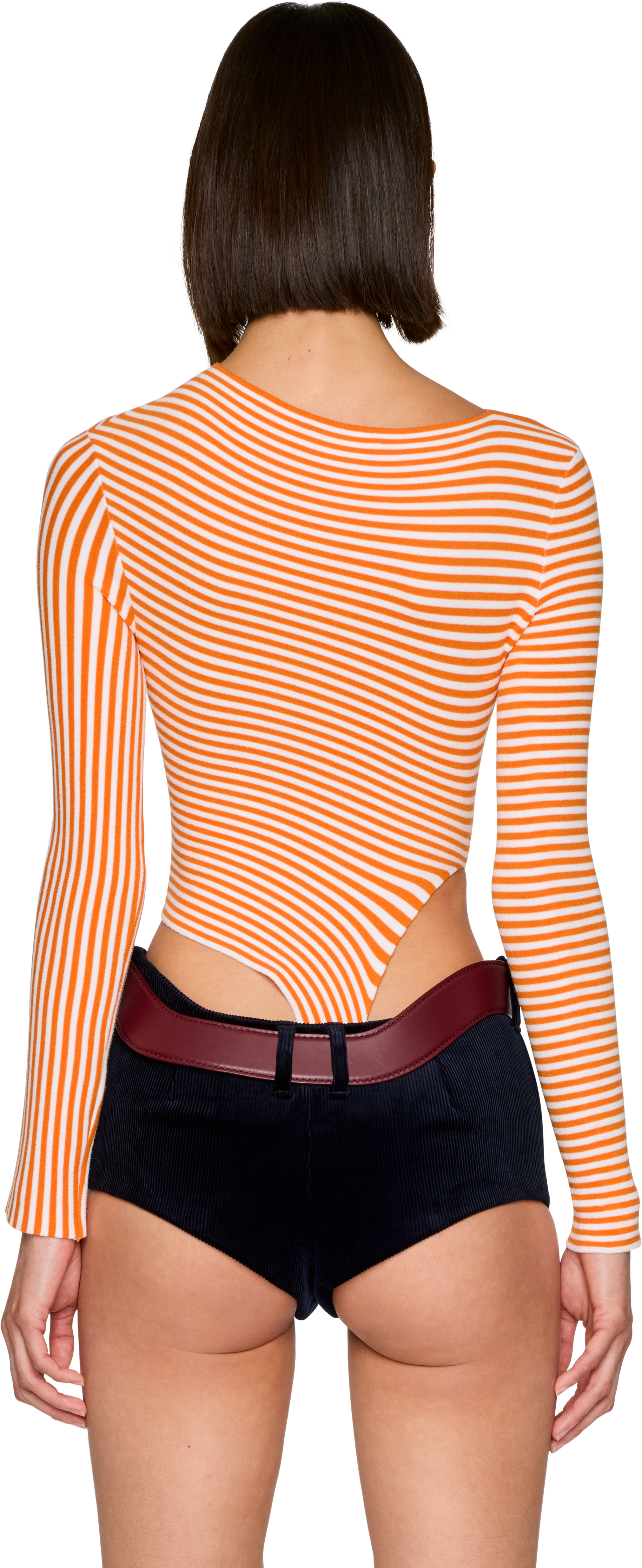 Jean Paul Gaultier Striped Asymmetric Bodysuit