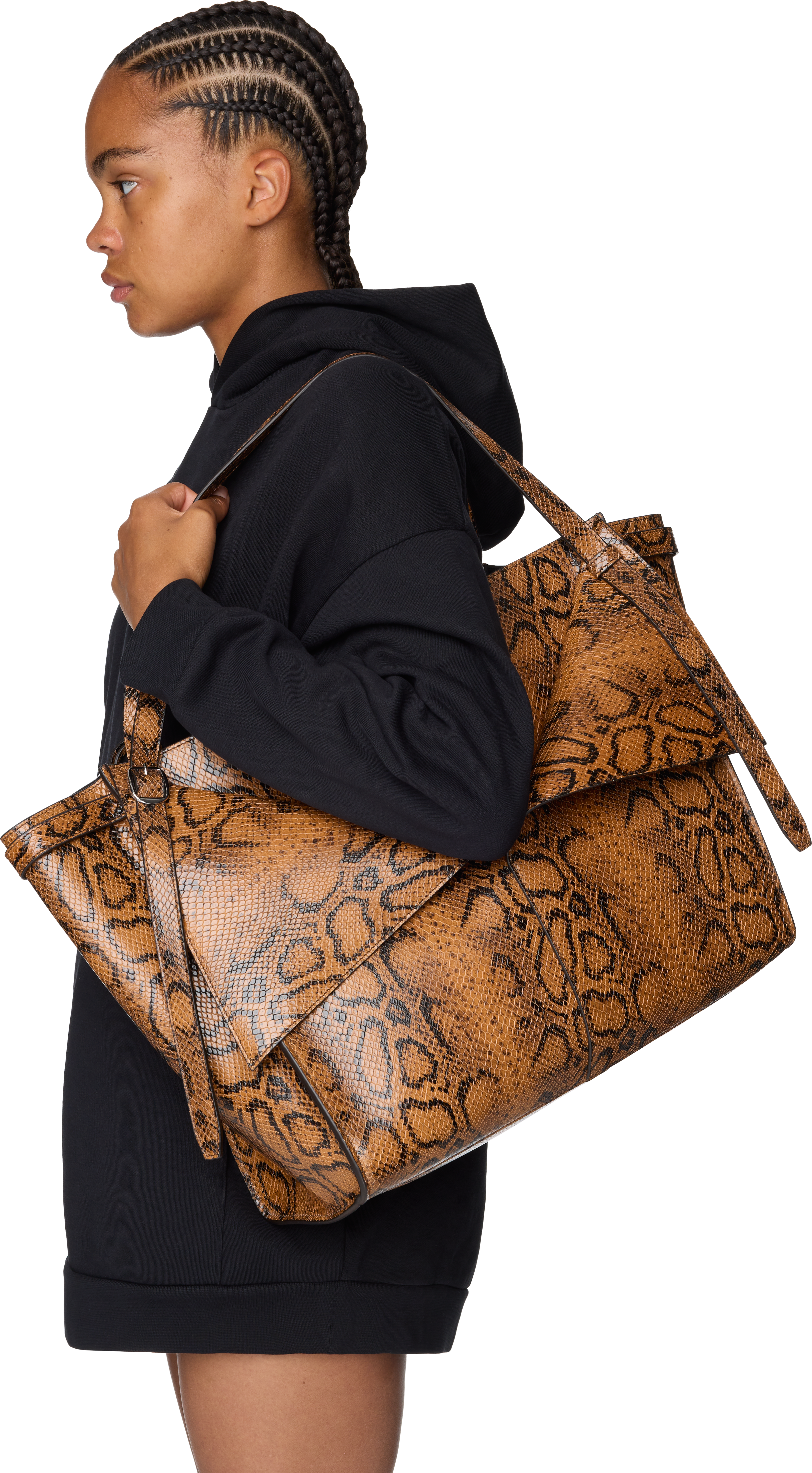 Coperni Snake Print Belt Cabas Bag