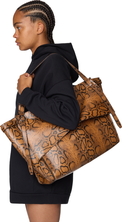 Coperni Snake Print Belt Cabas Bag