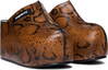 Coperni Snake Print Branded Clog Wedge Heels